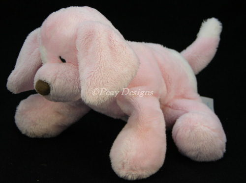 Pink and cheap white stuffed dog